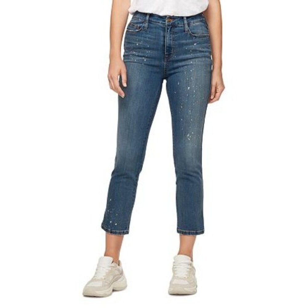 Sanctuary High-Rise Modern Straight Cropped Jeans Sparrow Blue Size 30